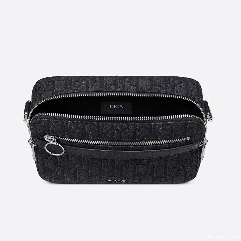 Cheap Canvas Messenger Safari Motif Black Dior Oblique 0816 Luxury